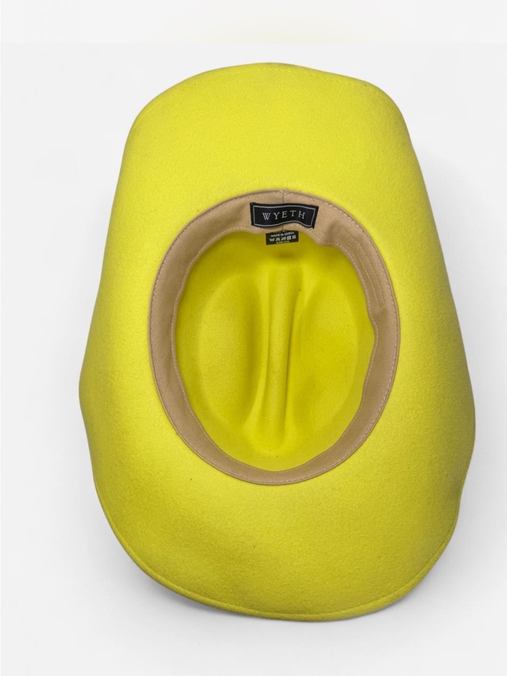WYETH 100% Wool Yellow Cowboy Hat | O/S - Picture 6 of 8